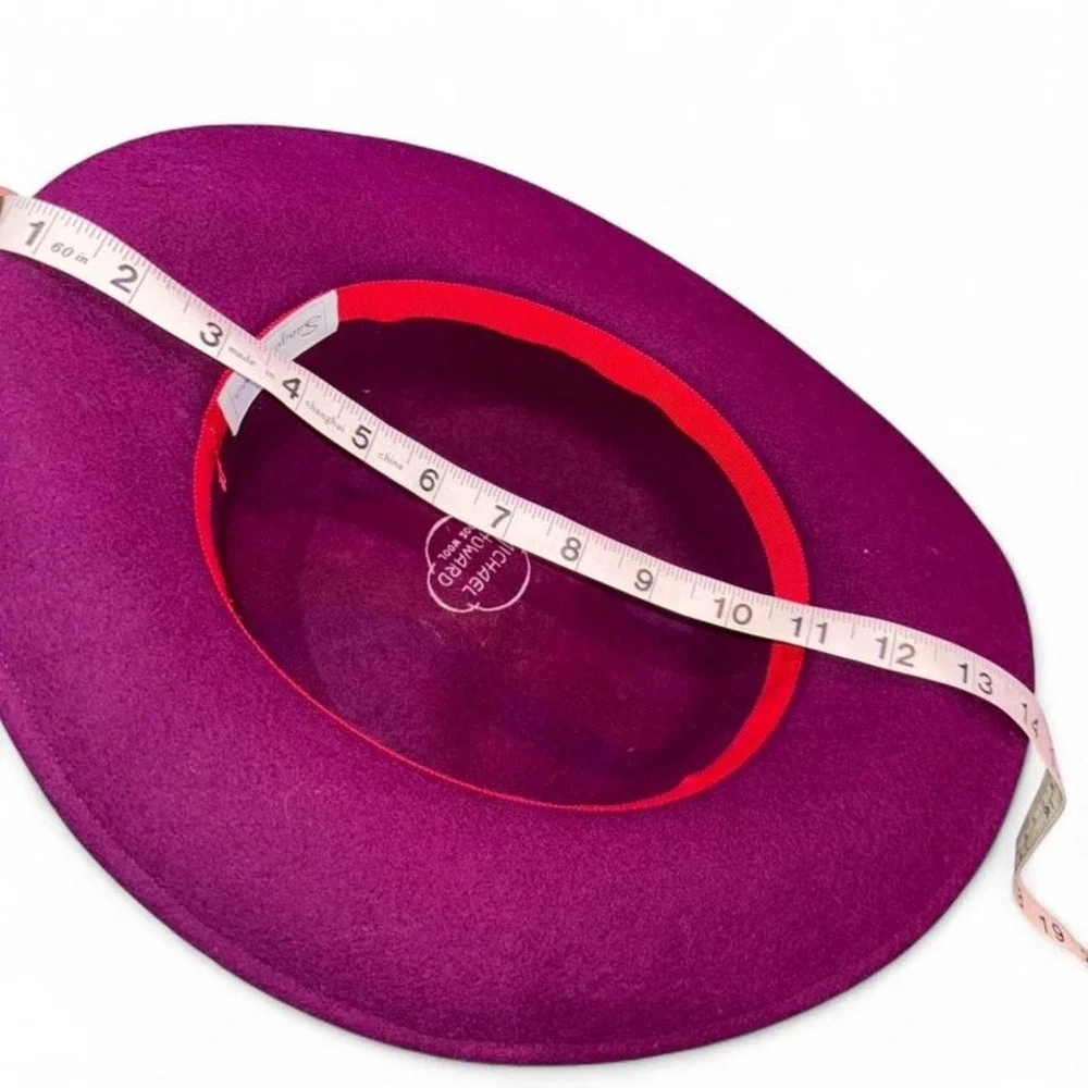 Vintage Ladies‎ Hat Fuscia w/Bow & Netting Wool